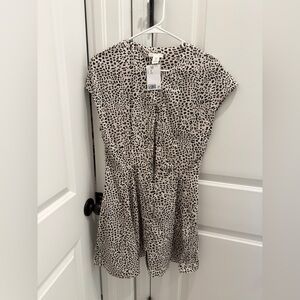 H&M Beige and Black Leopard Print Mini Dress